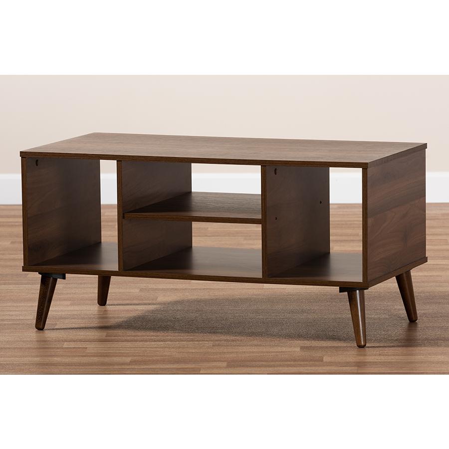 Baxton Studio Linas Mid-Century Modern Walnut Finished Coffee Table. Picture 6