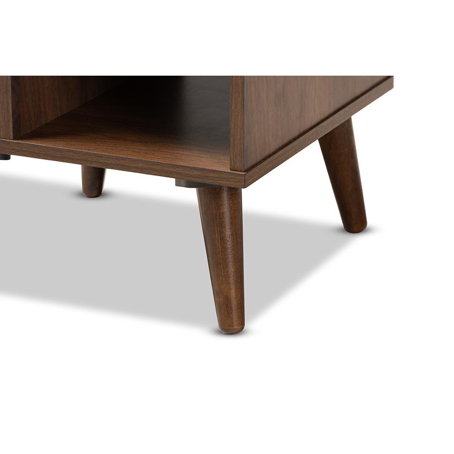 Baxton Studio Sami Mid-Century Modern Walnut Finished Wood End Table. Picture 5