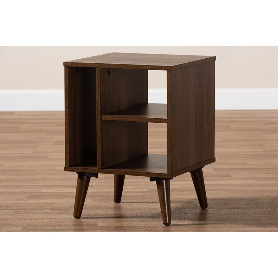 Baxton Studio Sami Mid-Century Modern Walnut Finished Wood End Table. Picture 7
