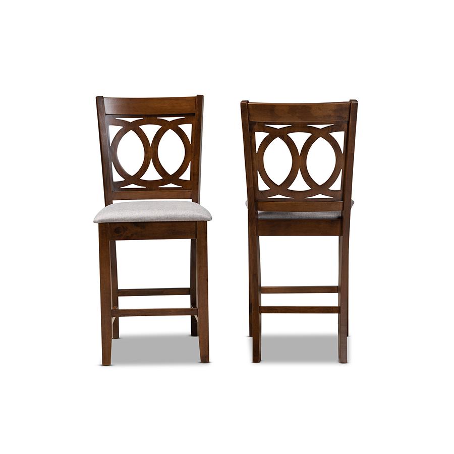 Walnut Brown Finished Wood 2-Piece Counter Height Pub Chair Set. Picture 2