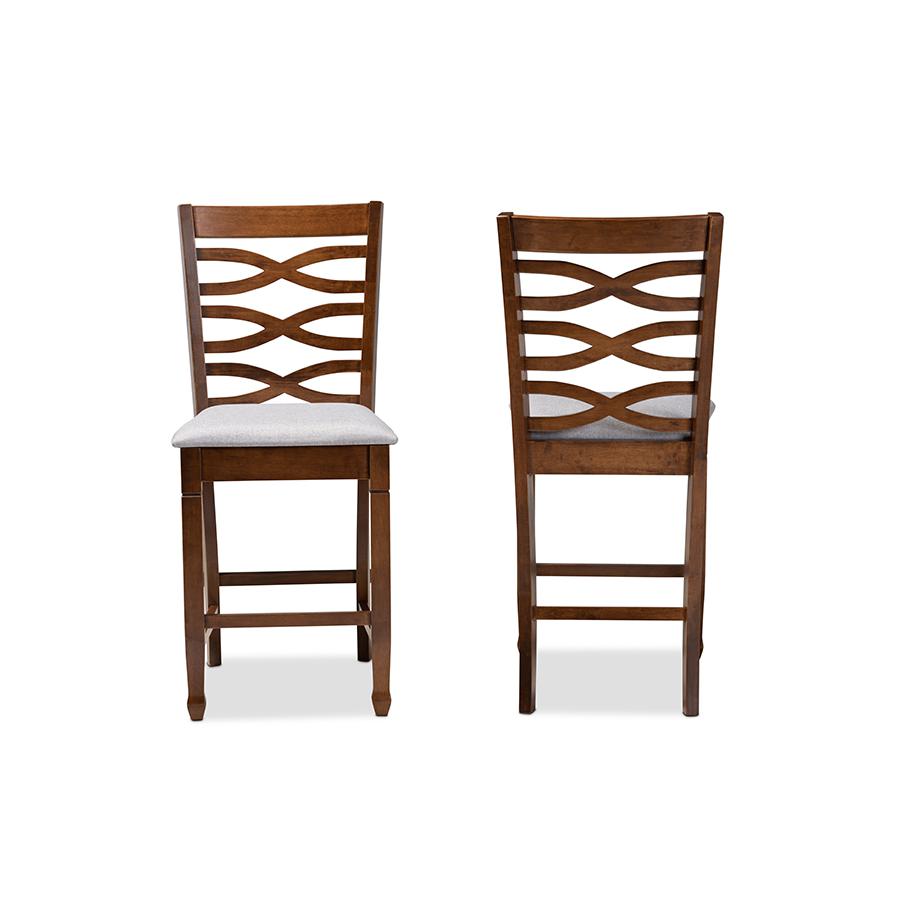 Walnut Brown Finished 2-Piece Wood Counter Height Pub Chair Set Set. Picture 2