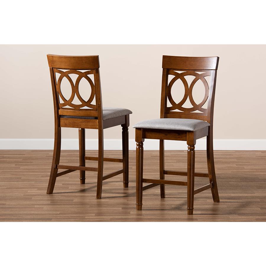 Walnut Brown Finished Wood 2-Piece Counter Height Pub Chair Set. Picture 7