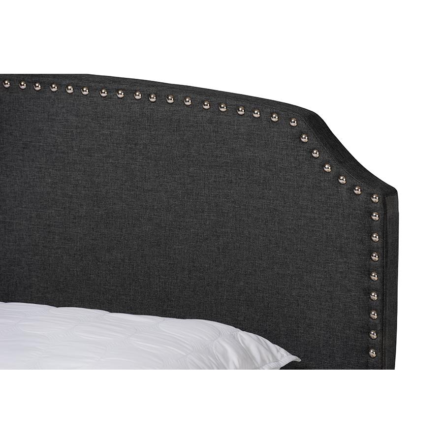 Baxton Studio Larese Dark Grey Fabric Upholstered 2-Drawer Queen Size Platform Storage Bed. Picture 6