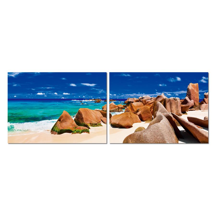 Tasmanian Tide Mounted Photography Print Diptych Multi. Picture 1