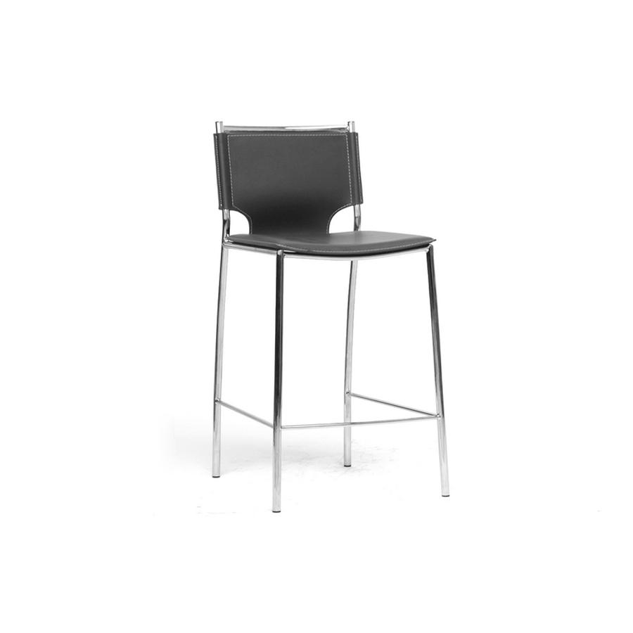 Montclare Modern and Contemporary Black Bonded Leather Upholstered Modern Counter Stool. The main picture.