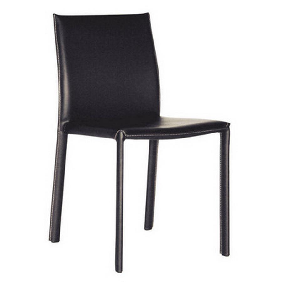 Black Burridge Leather Dining Chair. The main picture.