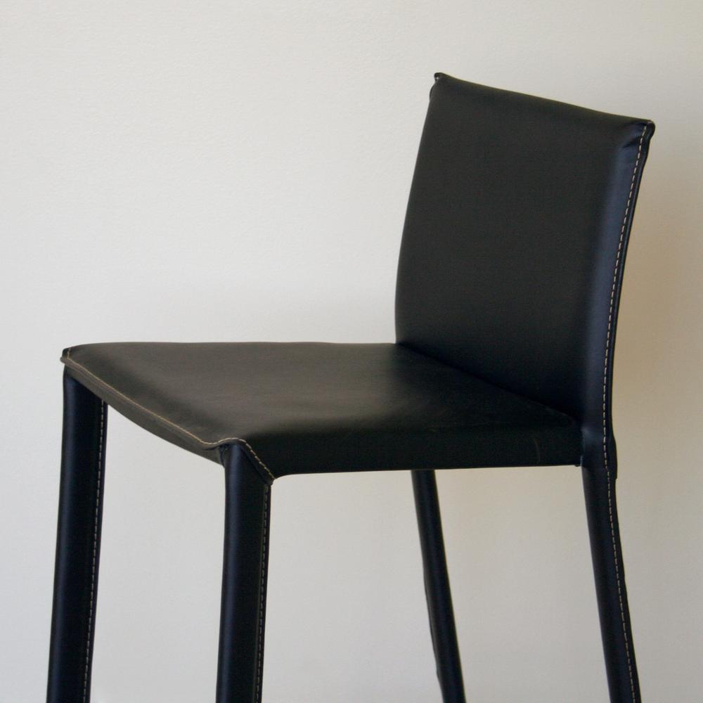 Crawford Black Leather Counter Height Stool. Picture 3