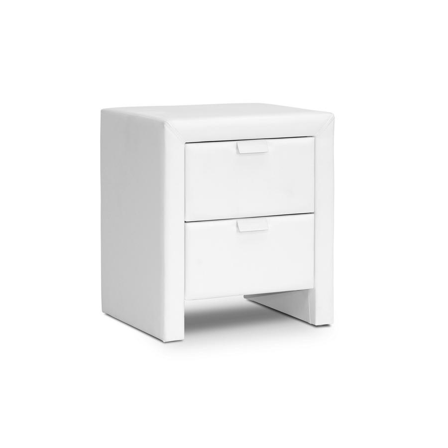 Baxton Studio Frey White Upholstered Modern Nightstand. Picture 4