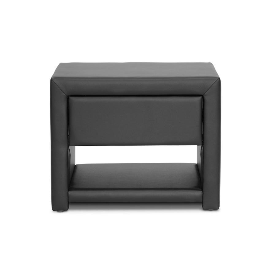 Black Upholstered Nightstand. Picture 2