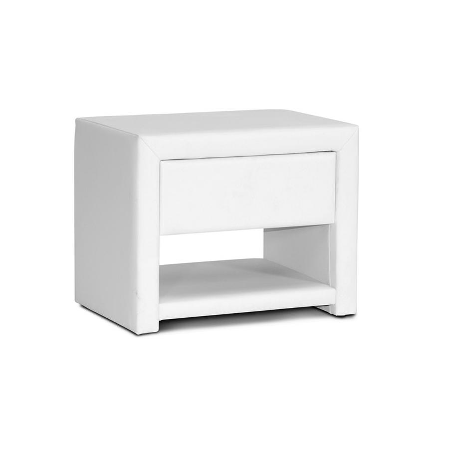 White Upholstered Nightstand. Picture 1