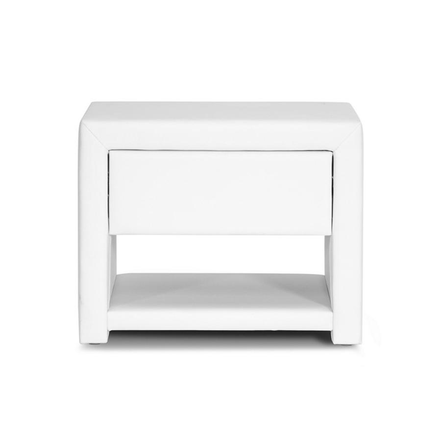 White Upholstered Nightstand. Picture 2