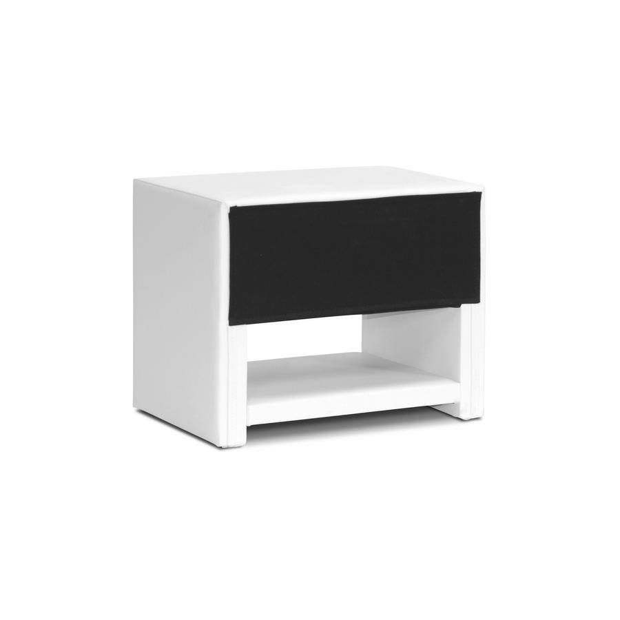 White Upholstered Nightstand. Picture 3