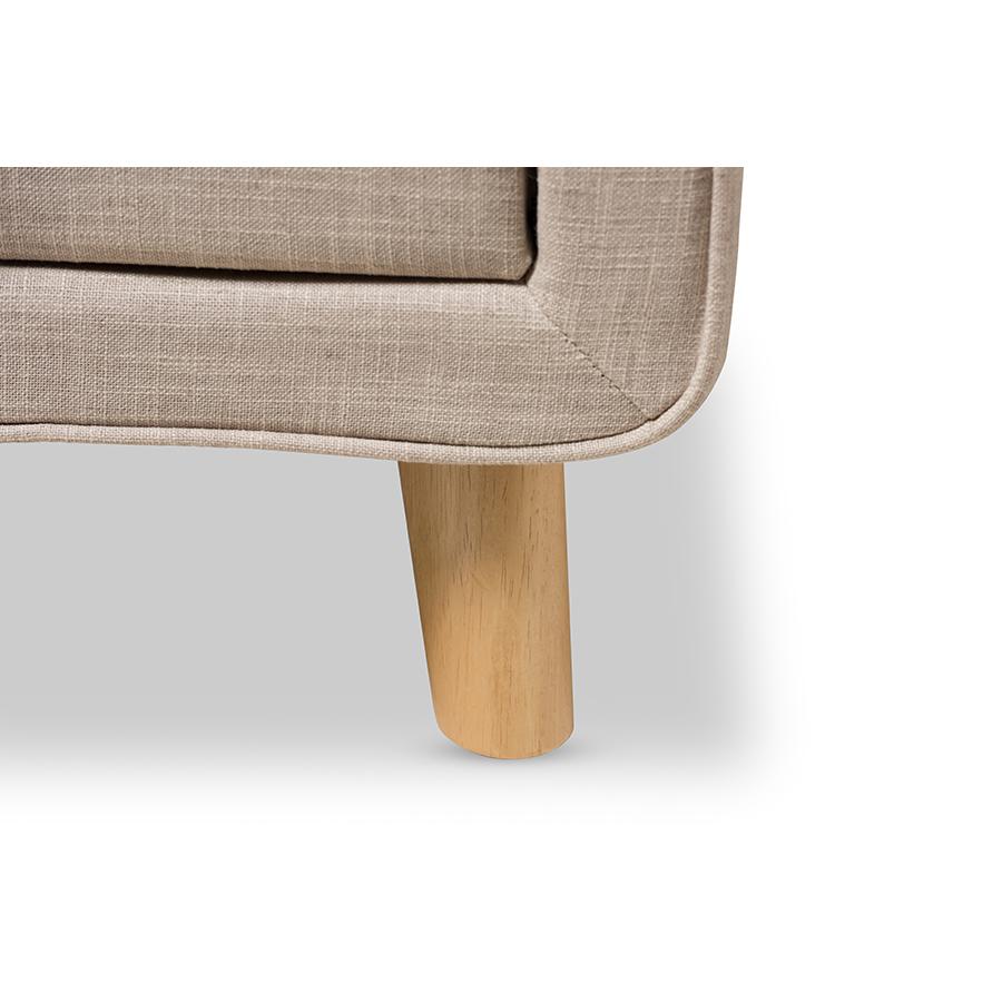 Baxton Studio Jonesy Mid-Century Beige Linen Upholstered 2-Drawer Nightstand. Picture 6