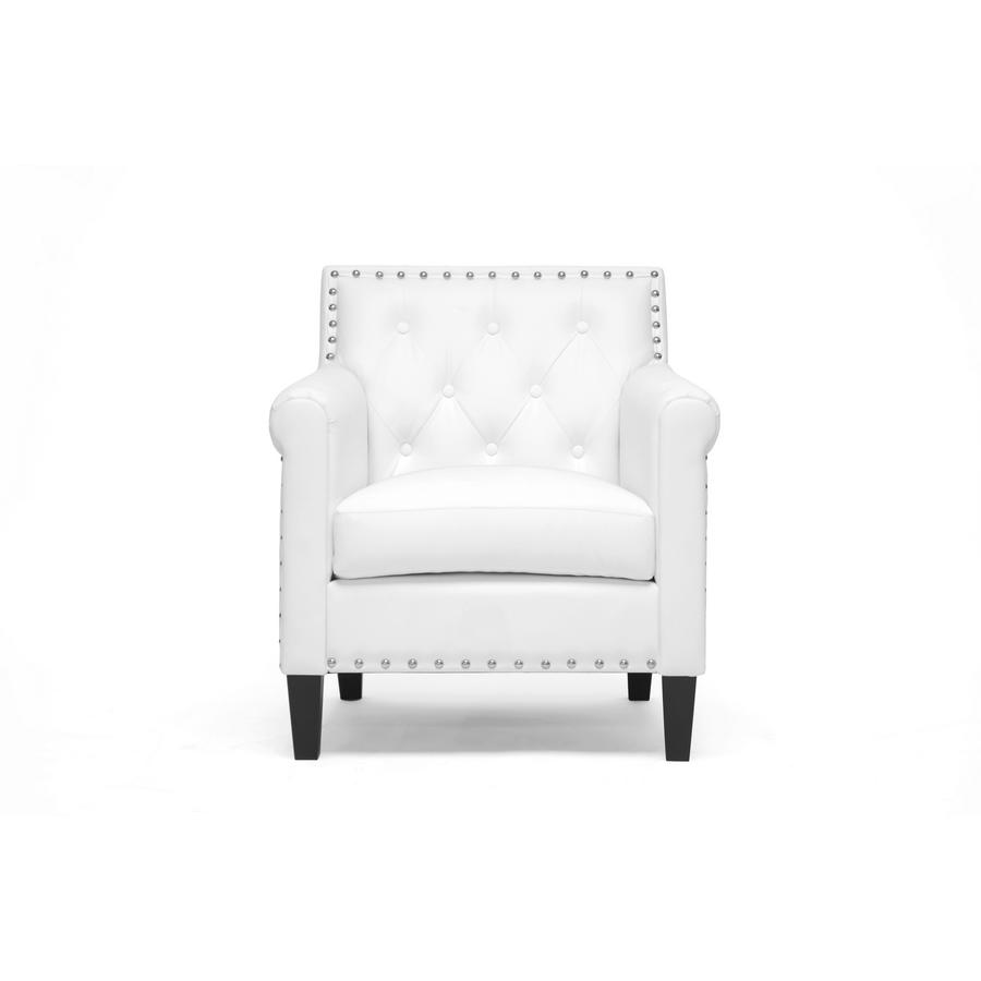 Baxton Studio Thalassa White Modern Arm Chair. Picture 5