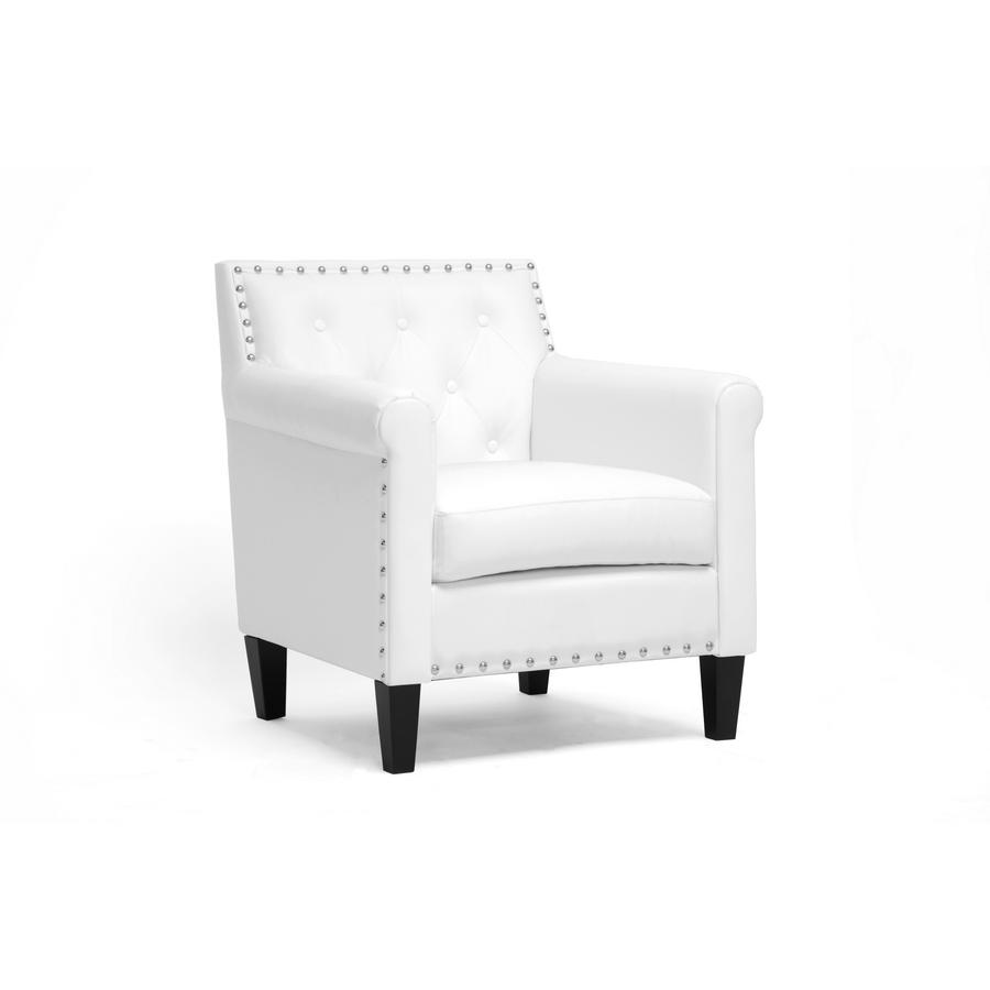 Baxton Studio Thalassa White Modern Arm Chair. Picture 1