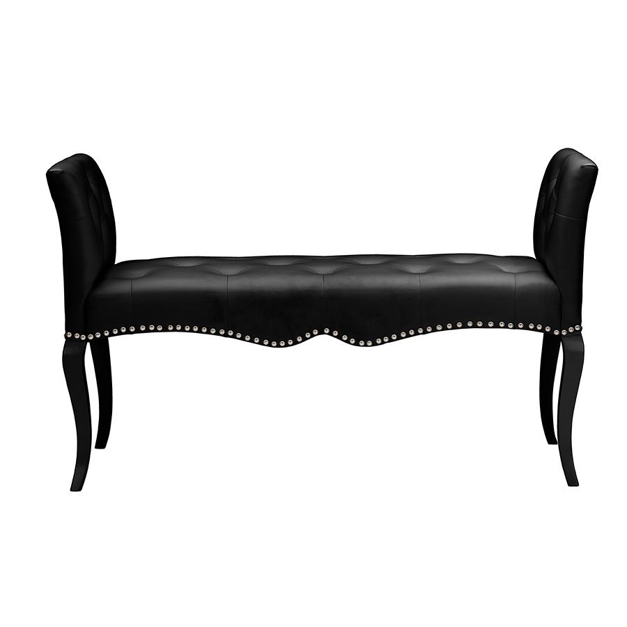 Kristy Modern and Contemporary Black Faux Leather Classic Seating Bench. Picture 5