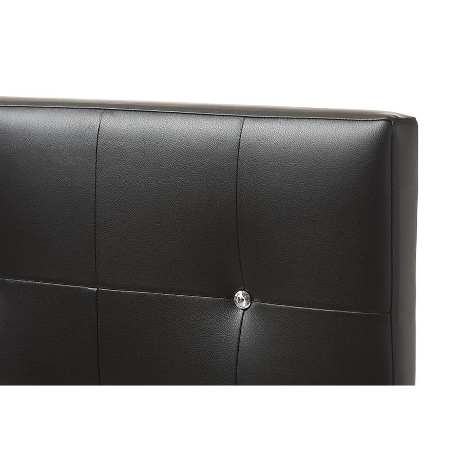 Kirchem Modern and Contemporary Black Faux Leather Upholstered Twin Size Headboard. Picture 3