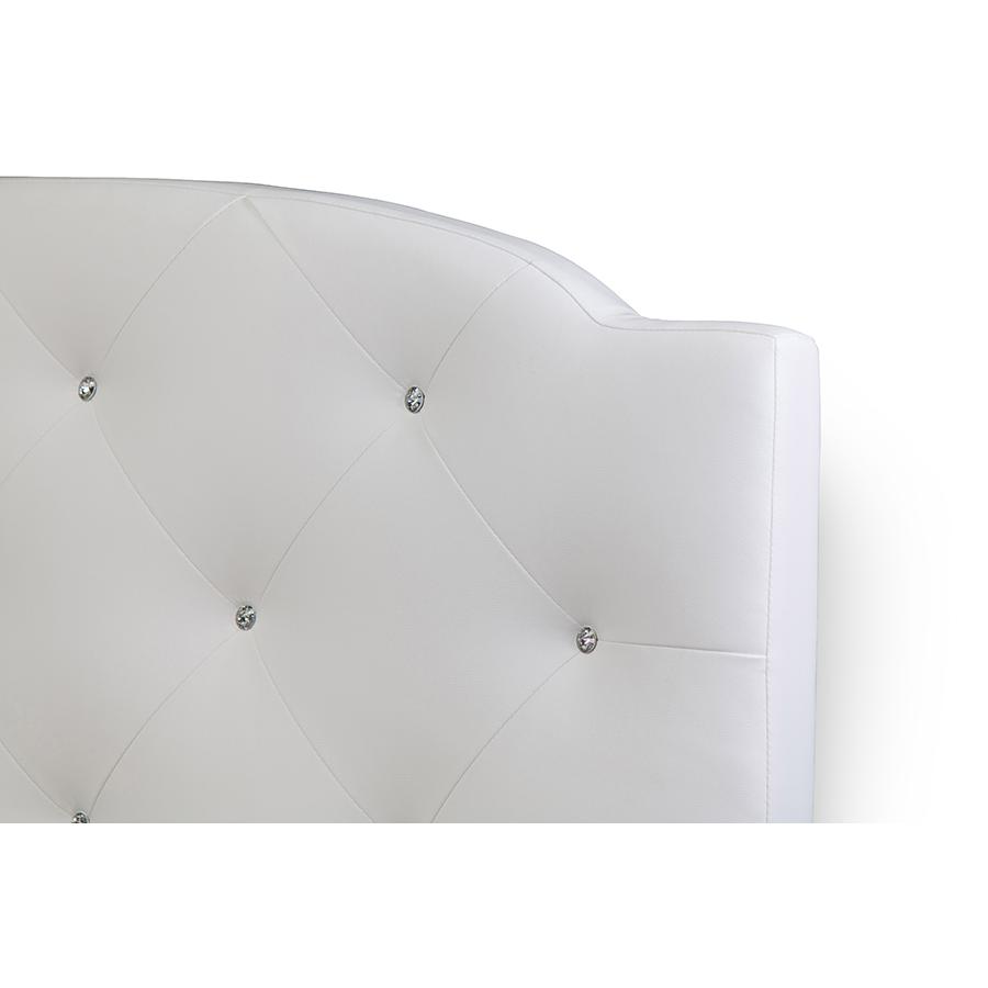 White Leather Full-Size Bed. Picture 1