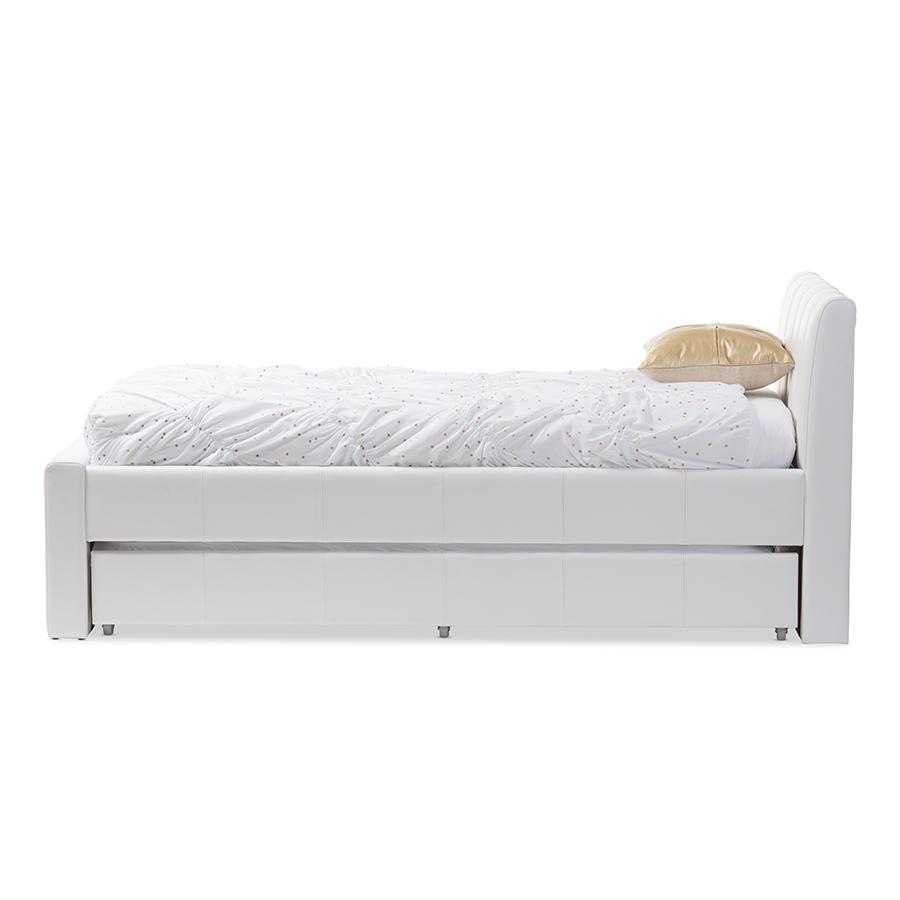 White Twin Size Trundle Bed. Picture 3