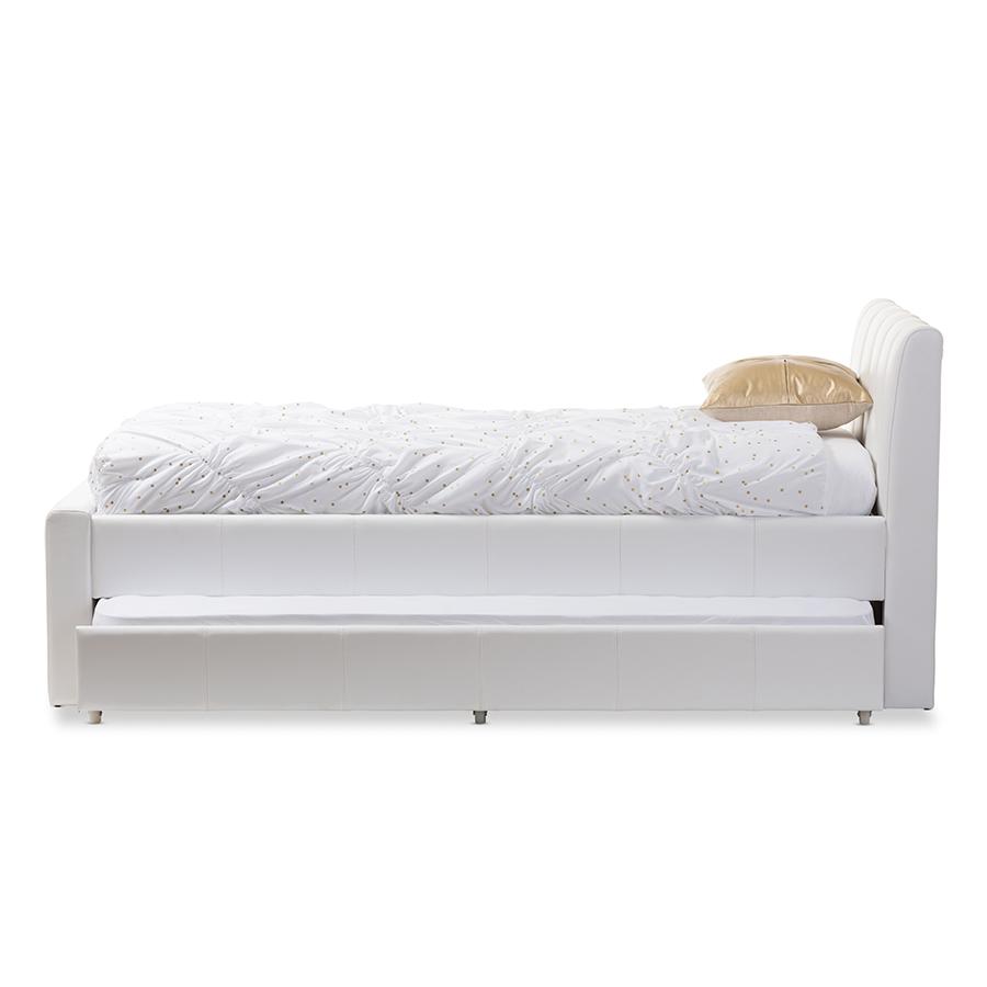 White Twin Size Trundle Bed. Picture 4