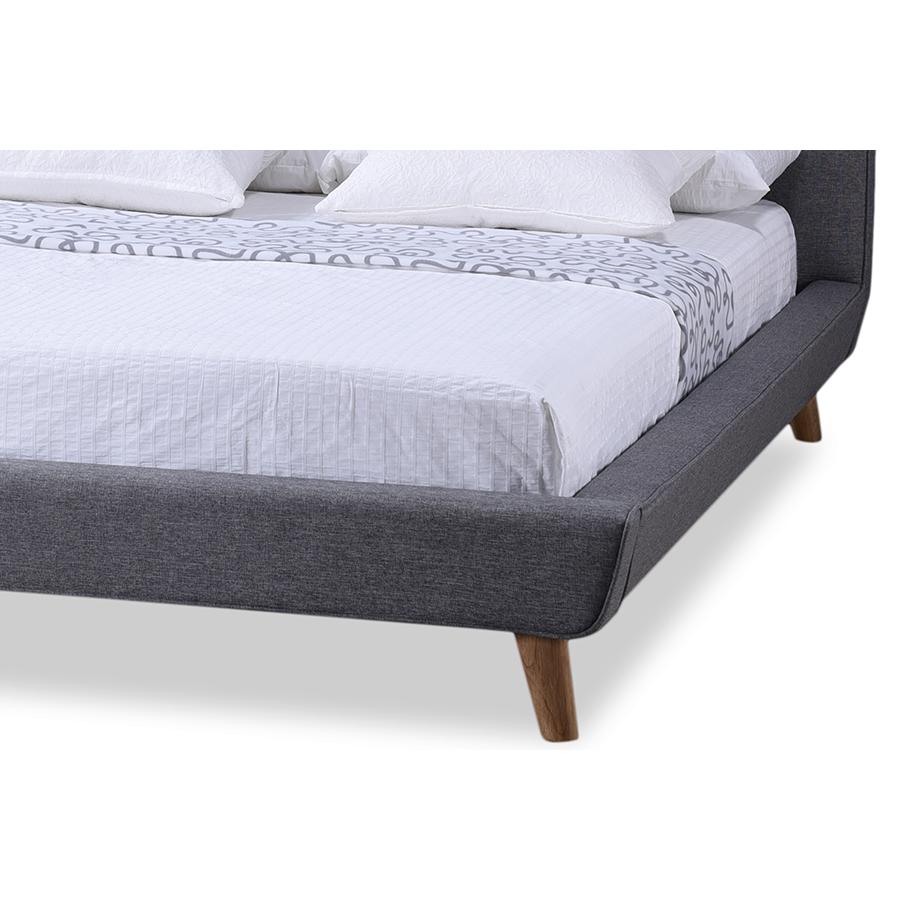 Scandinavian Grey Full Size Platform Bed. Picture 2