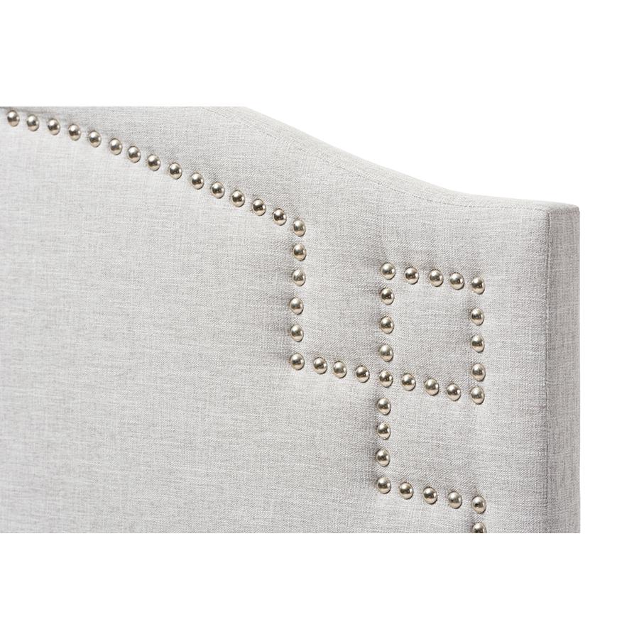 Grayish Beige Fabric Upholstered Twin Size Headboard. Picture 3