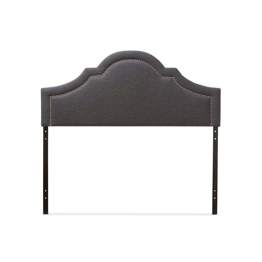 Rita Modern and Contemporary Dark Grey Fabric Upholstered Full Size Headboard. Picture 1