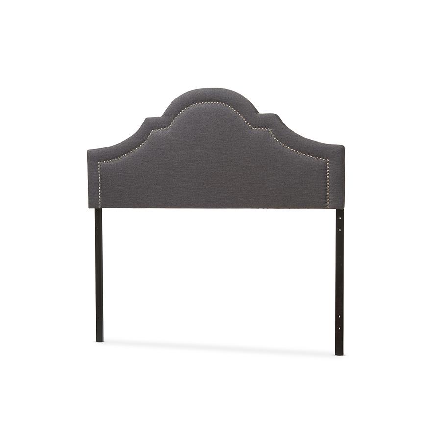 Rita Modern and Contemporary Dark Grey Fabric Upholstered King Size Headboard. Picture 2