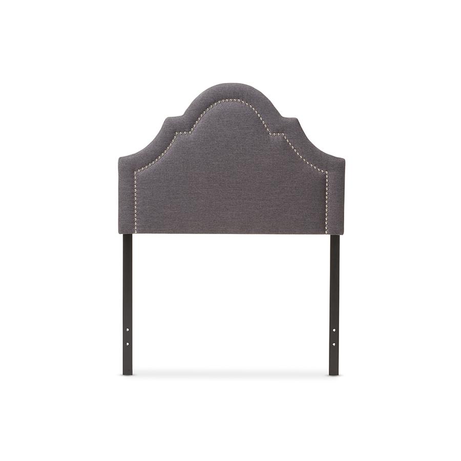 Rita Modern and Contemporary Dark Grey Fabric Upholstered Twin Size Headboard. Picture 1