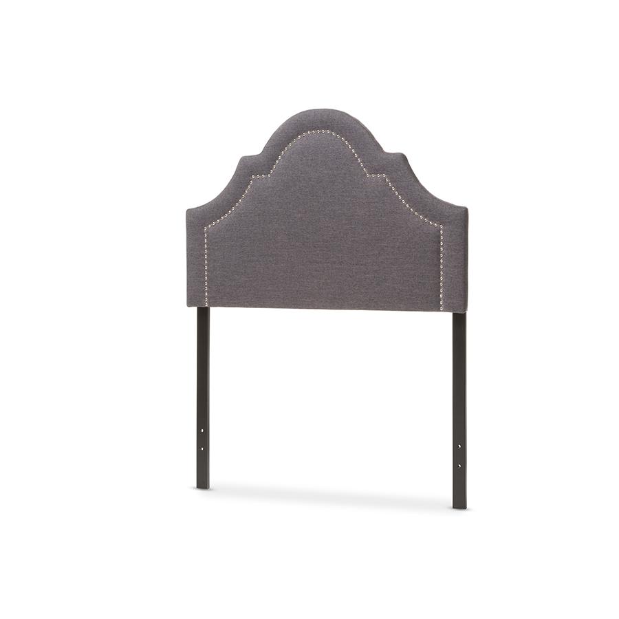 Rita Modern and Contemporary Dark Grey Fabric Upholstered Twin Size Headboard. Picture 2