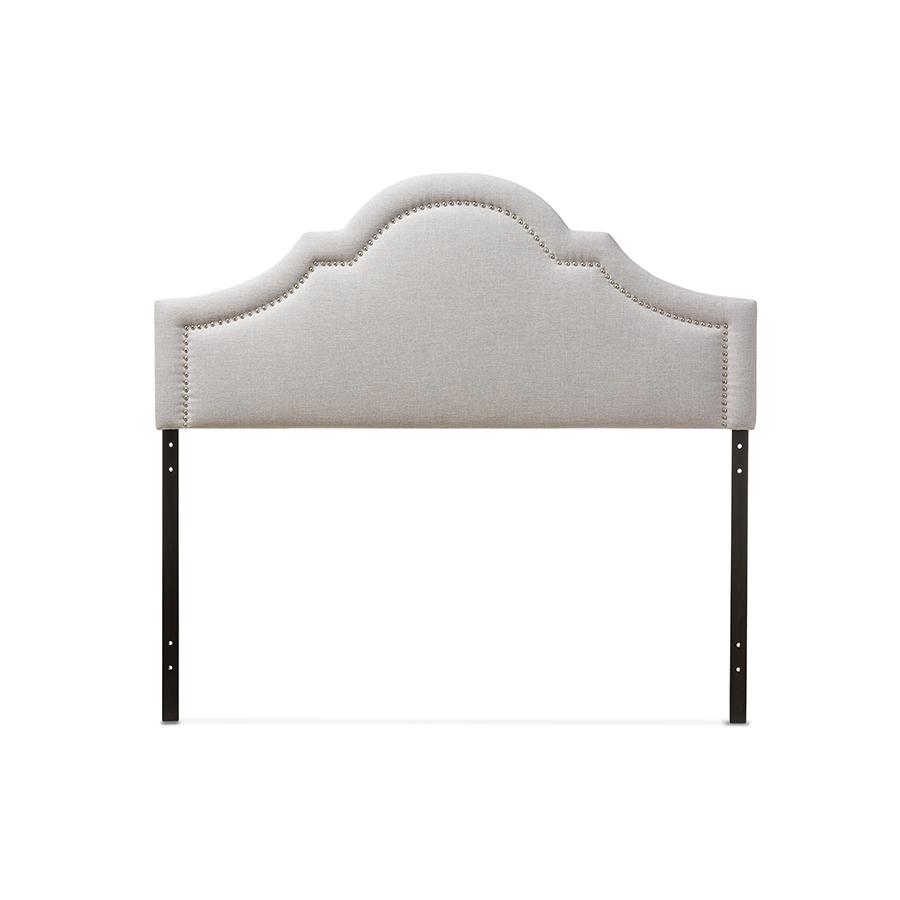 Rita Modern and Contemporary Grayish Beige Fabric Upholstered King Size Headboard Greyish Beige. Picture 1