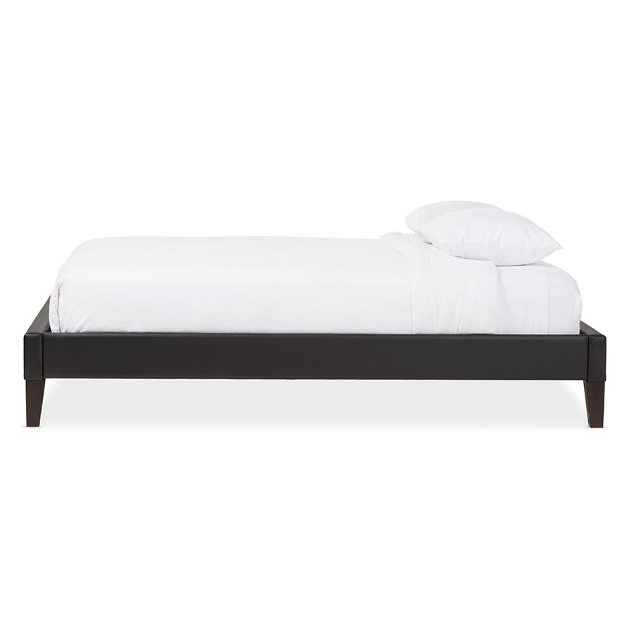 Black Faux Leather Upholstered Full Size Bed Frame. Picture 2
