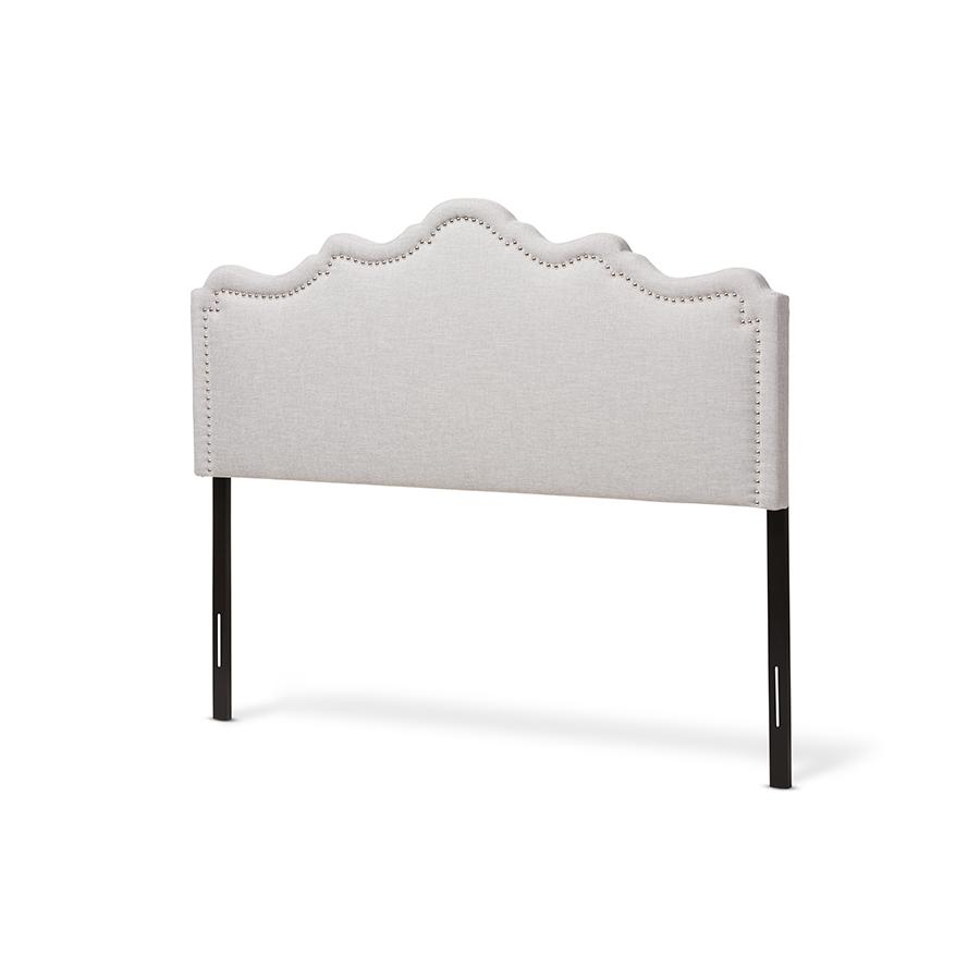 Nadeen Modern and Contemporary Greyish Beige Fabric Queen Size Headboard. Picture 1