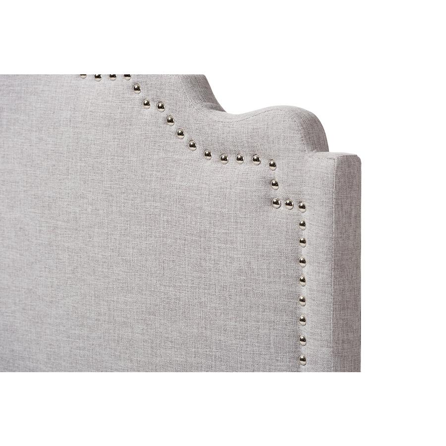 Nadeen Modern and Contemporary Greyish Beige Fabric Twin Size Headboard. Picture 3