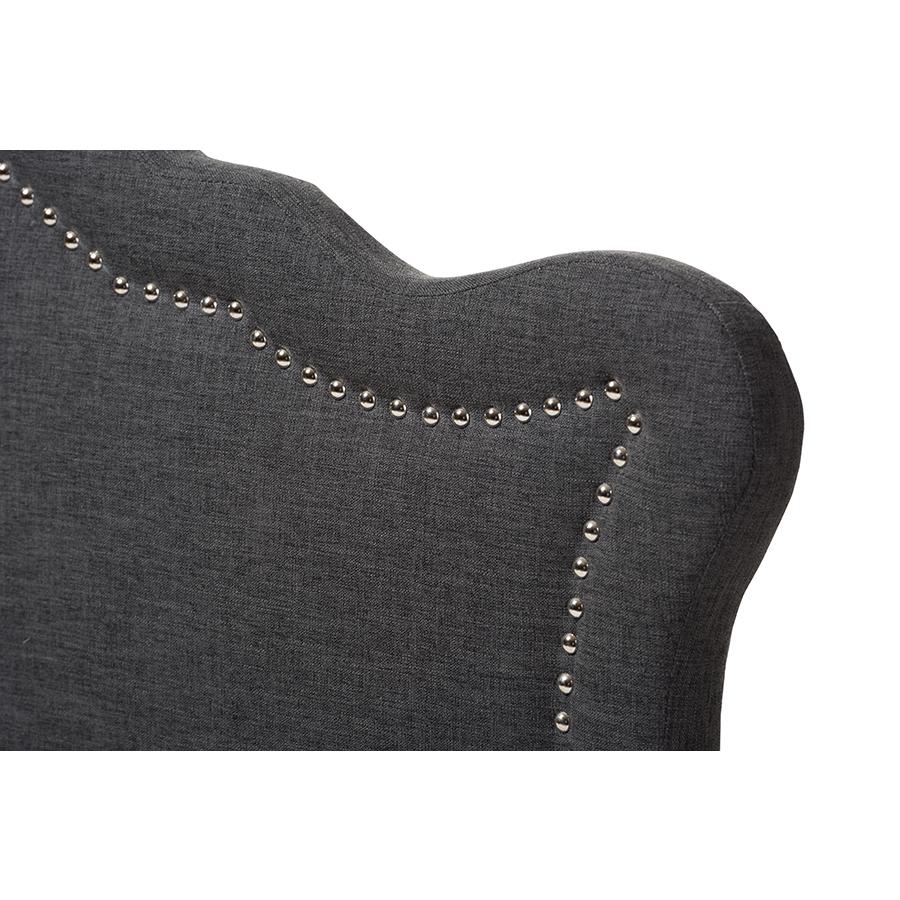 Avery Modern and Contemporary Dark Grey Fabric Queen Size Headboard. Picture 3