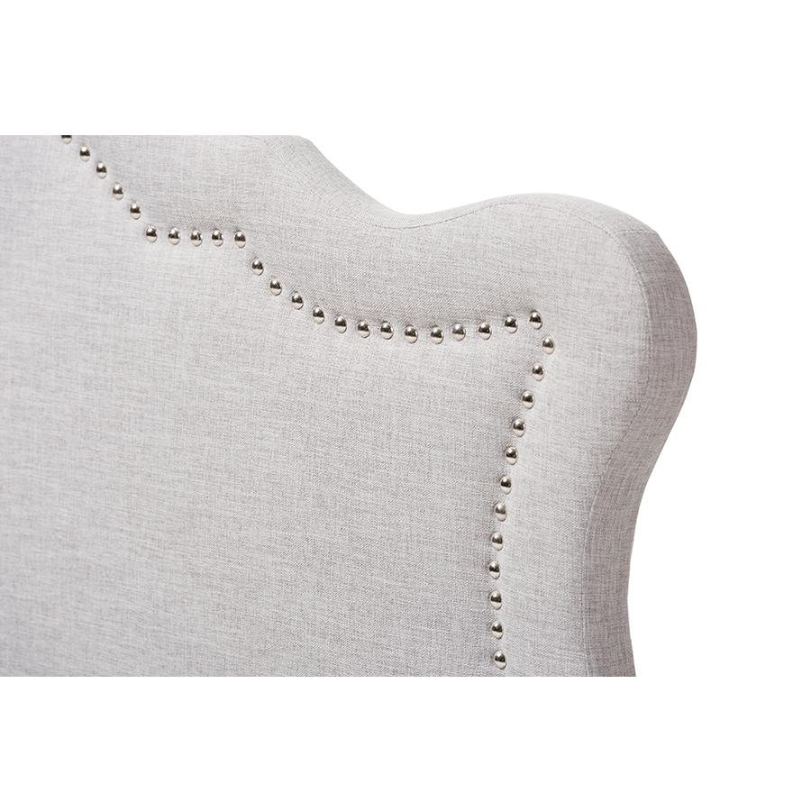 Avery Modern and Contemporary Greyish Beige Fabric Queen Size Headboard. Picture 3