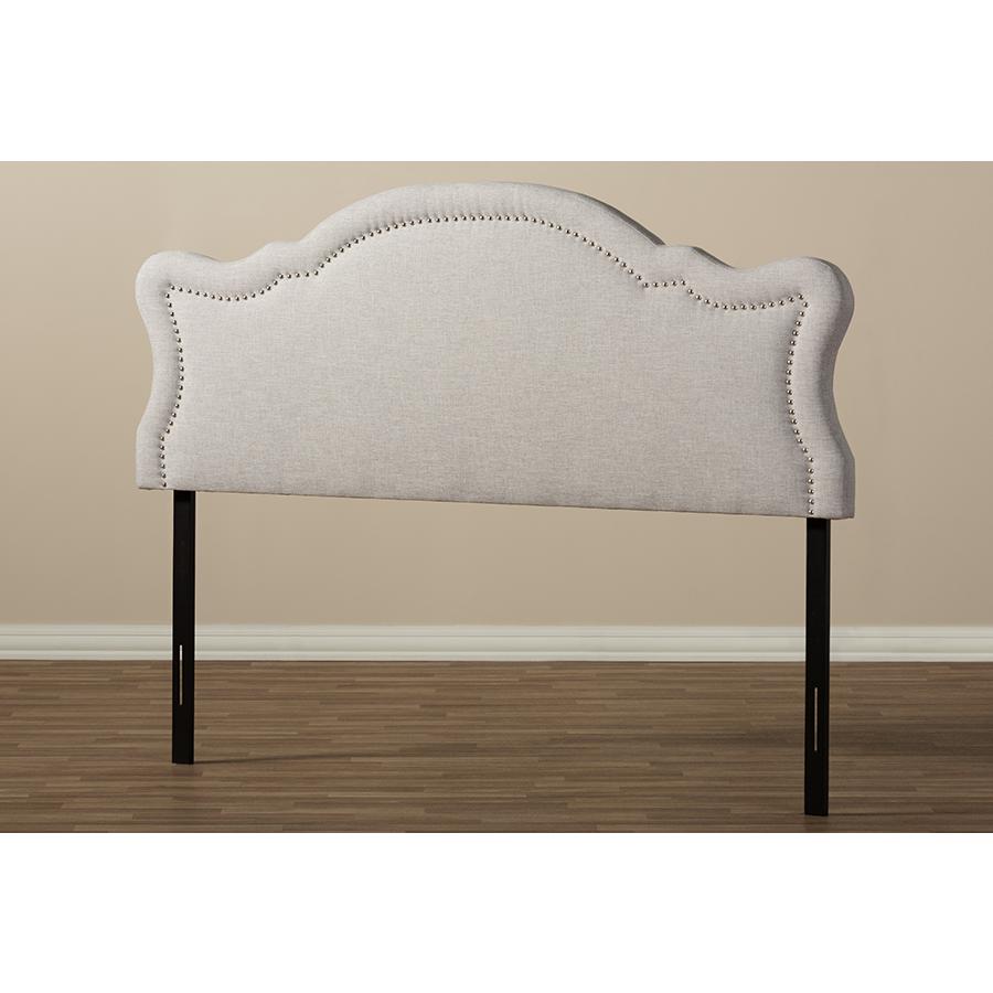 Avery Modern and Contemporary Greyish Beige Fabric Queen Size Headboard. Picture 5