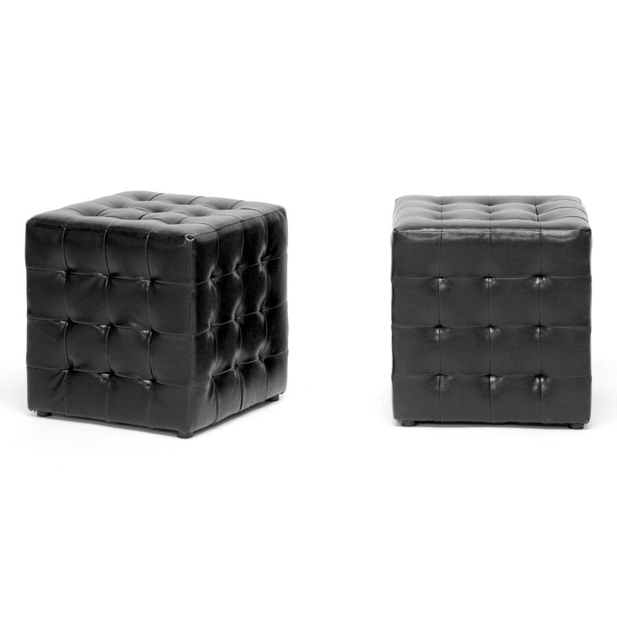 Siskal Black Modern Cube Ottoman (Set of 2). Picture 2