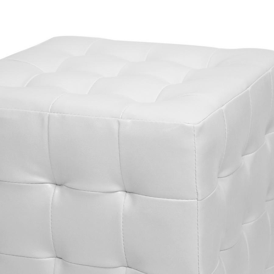 Siskal White Modern Cube Ottoman (Set of 2). Picture 1
