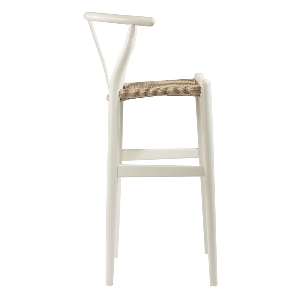 Stool - White Wood Y Stool. Picture 3