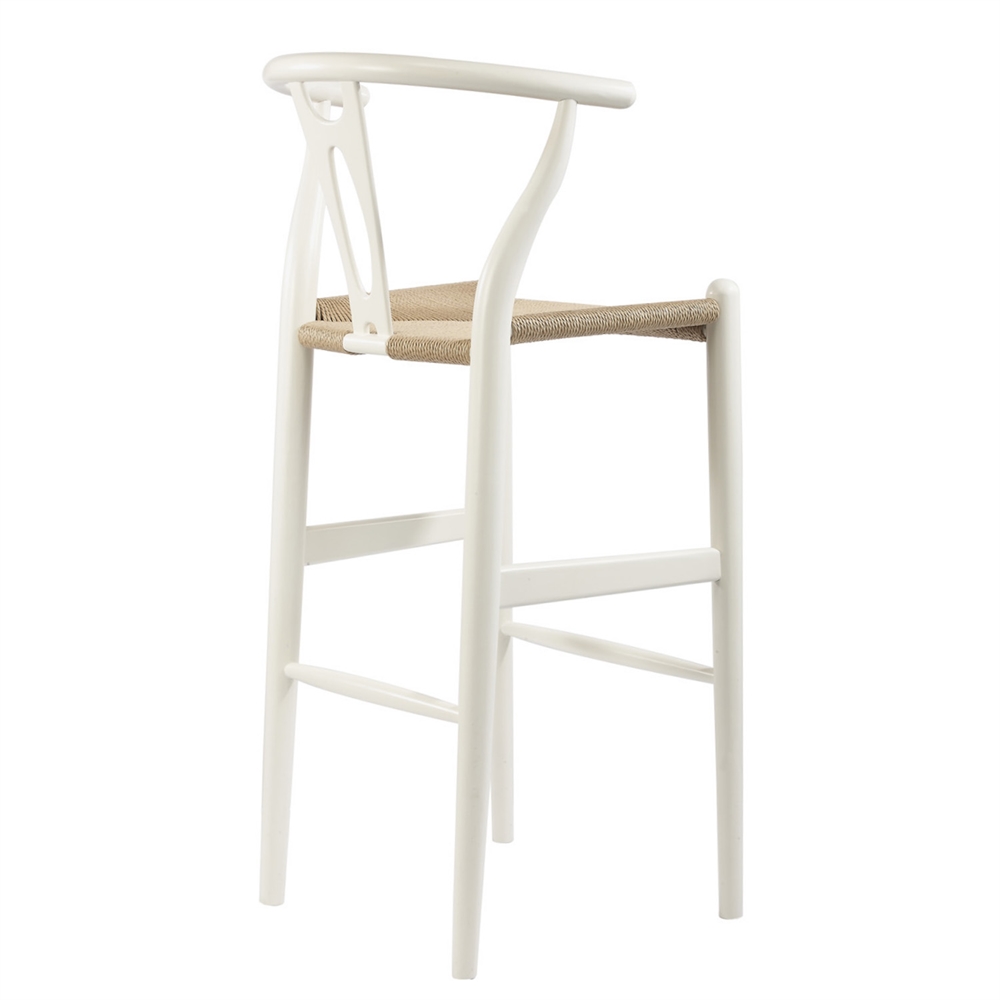 Stool - White Wood Y Stool. Picture 4