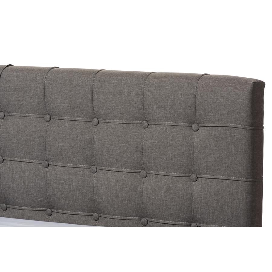 King Size Grey Fabric 4-drawer Storage Platform Bed. Picture 6