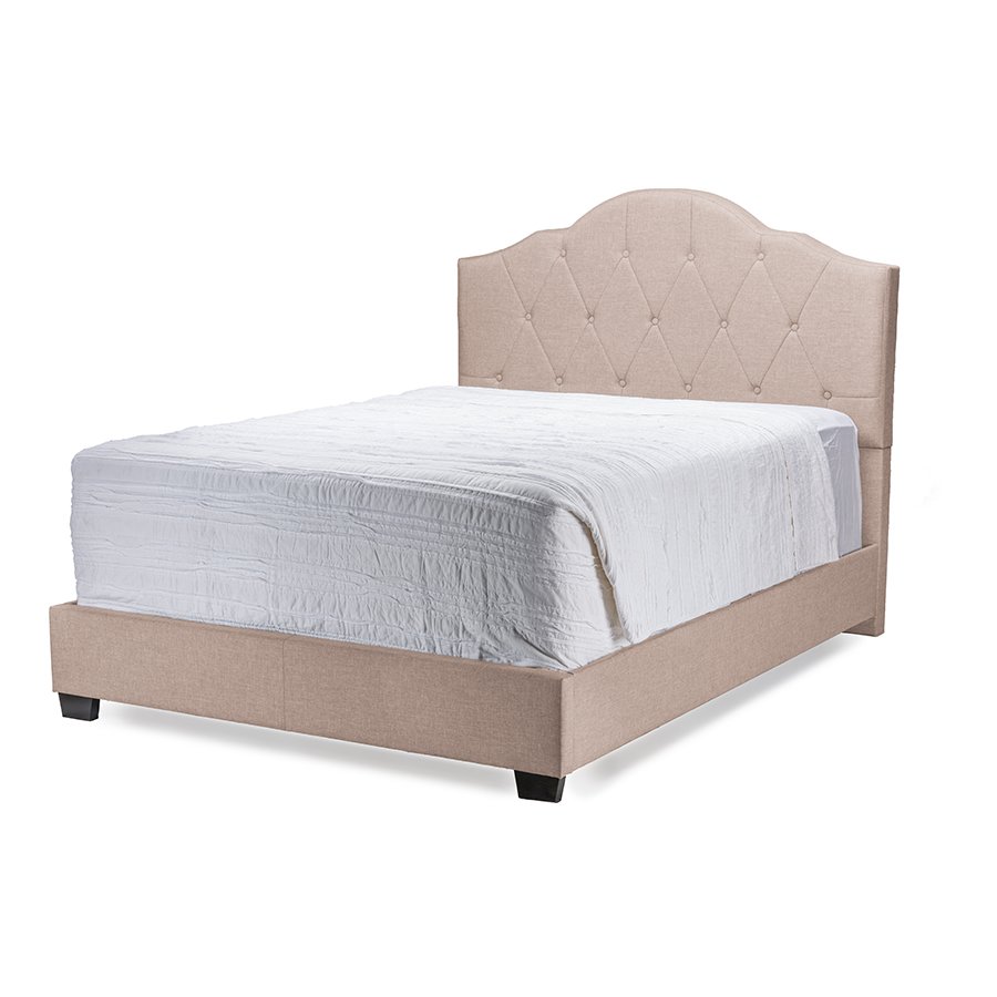 Juliet Light Brown Tufted King Size Bed. Picture 1