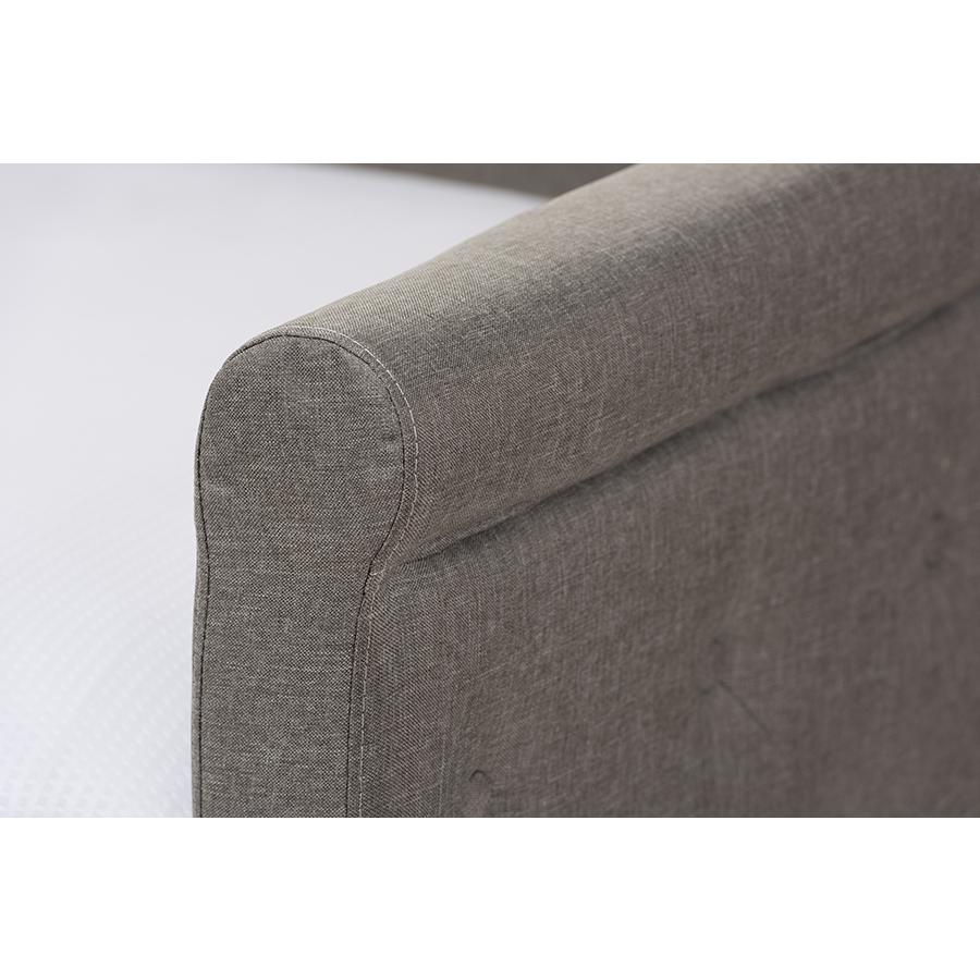 Alena Modern and Contemporary Light Grey Fabric Daybed with Trundle. Picture 6