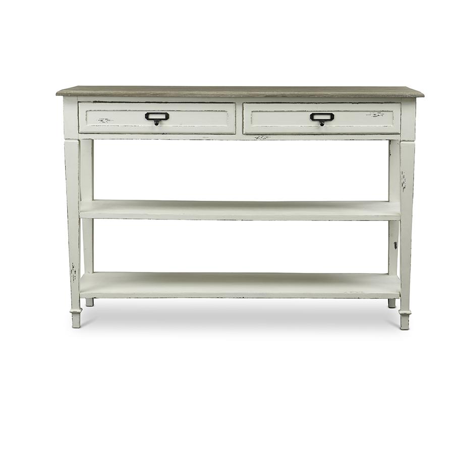 Dauphine Traditional French Accent Console Table White/Light Brown. Picture 2