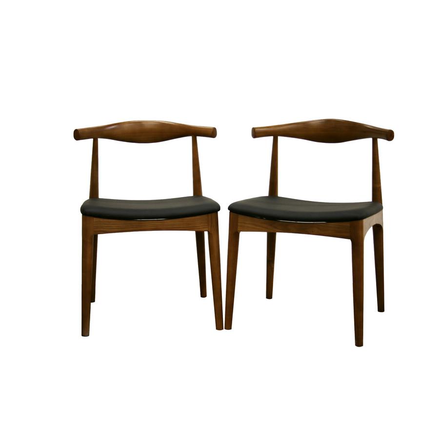 Solid Wood Accent Chair Dining Chair Walnut, Set of 2. Picture 1