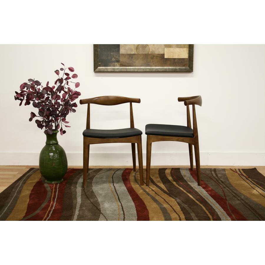 Solid Wood Accent Chair Dining Chair Walnut, Set of 2. Picture 3