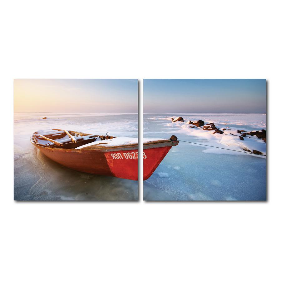 Seasonal Seashore Mounted Photography Print Diptych Multi. Picture 1