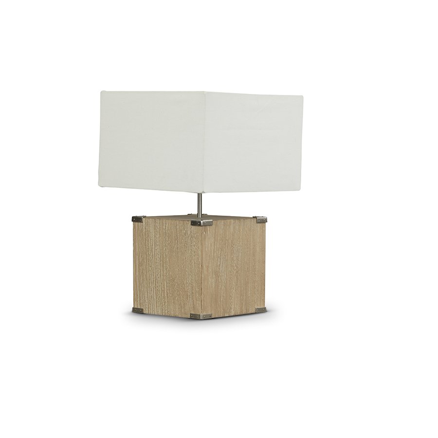Kostka Wood and Fabric Lamp. Picture 1