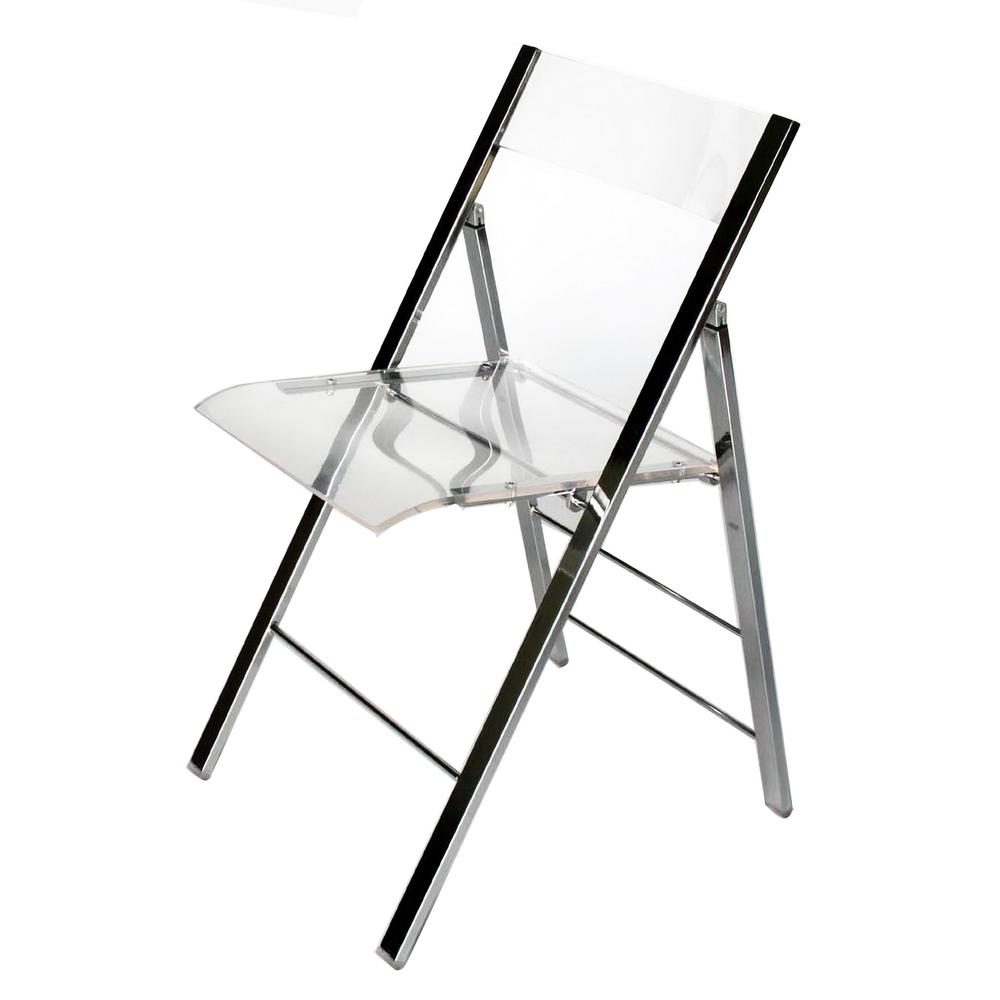 Baxton Studio Acrylic Foldable Chair (Set of 2). Picture 1